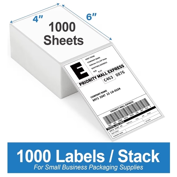 Other - 1,000 - 4x6 Direct Thermal Shipping Labels, 1 Stacks 1000 Labels White